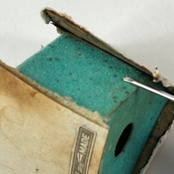 Vtg Japan Glitter House Ornaments Lot of 2 Cardboard Putz Style Christmas Decor - Picture 10 of 13